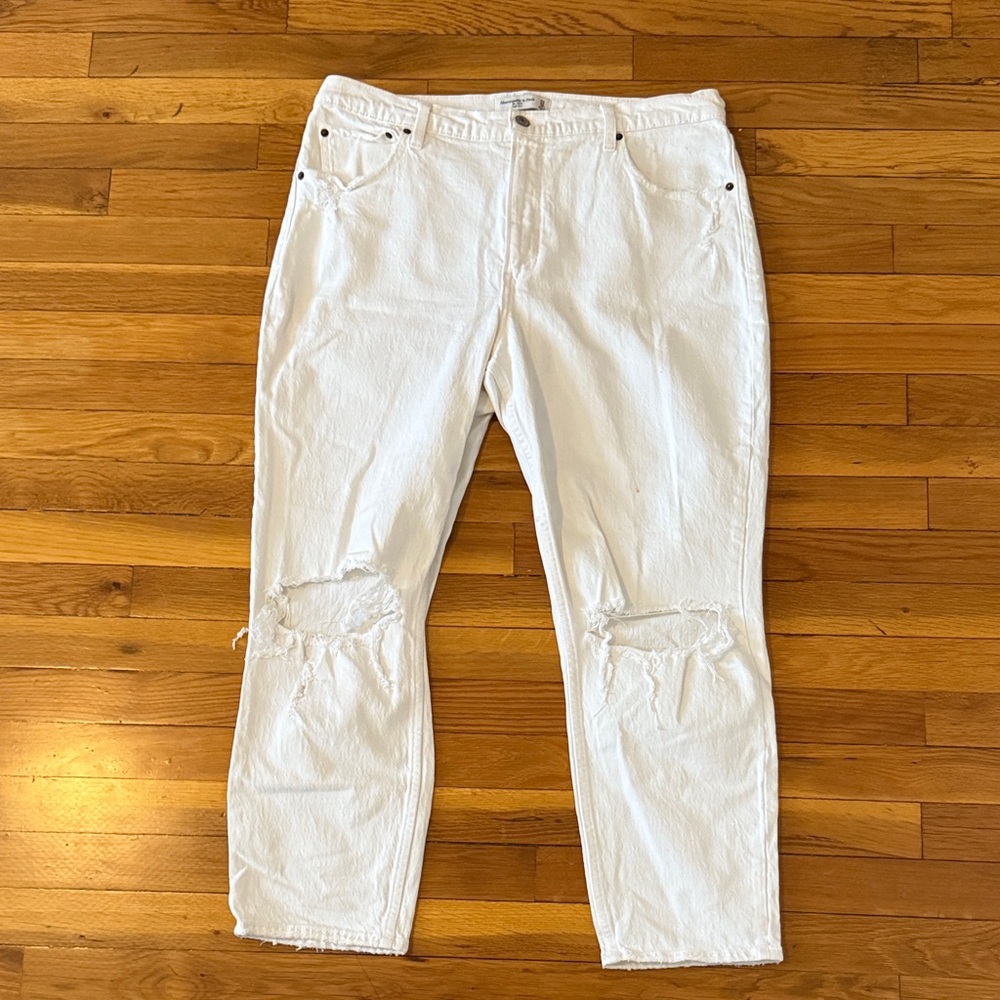 Abercrombie & Fitch High Rise White Jeans